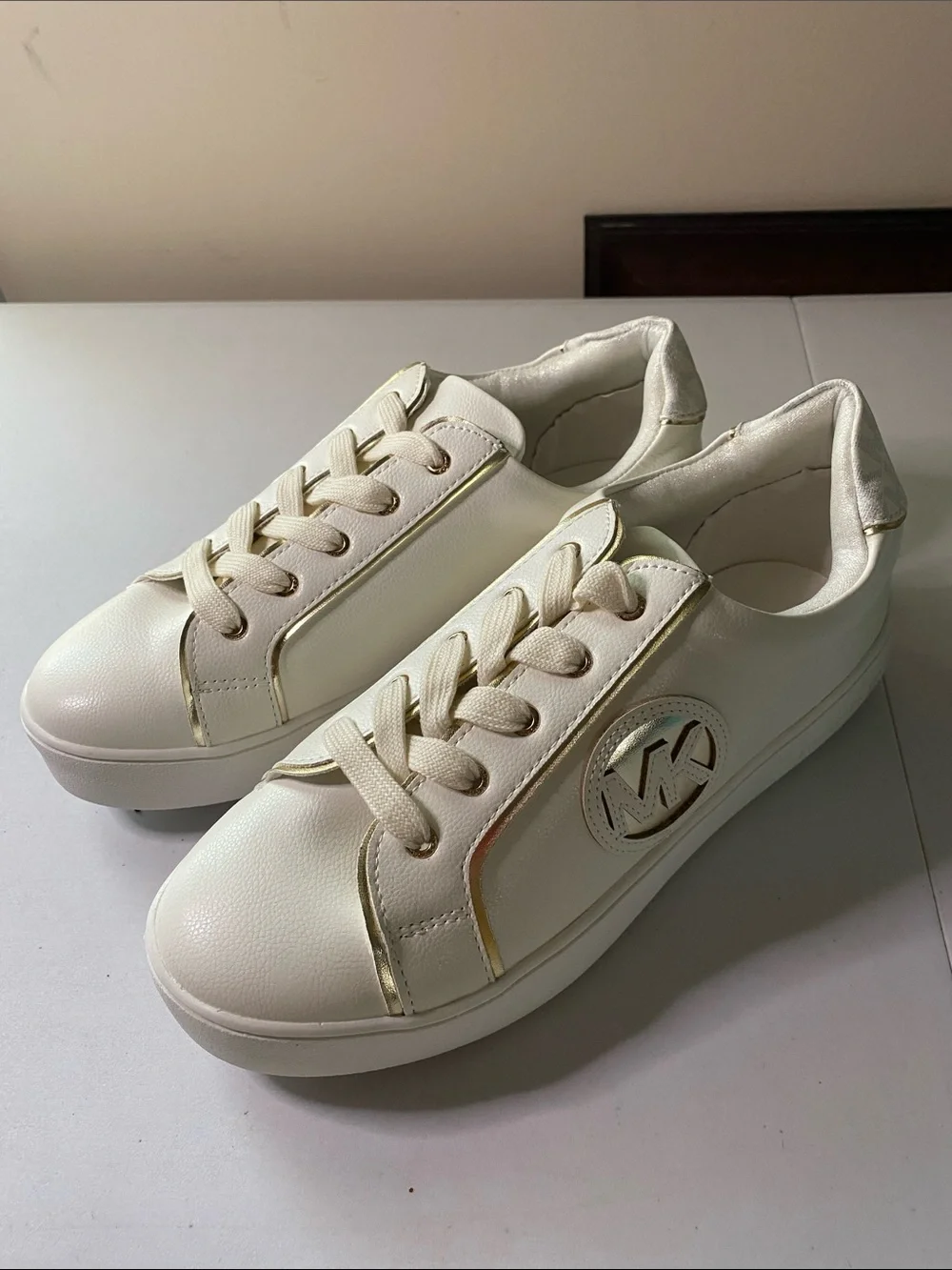 Michael Kors Jordana Poppy Sneakers with Gold Accents